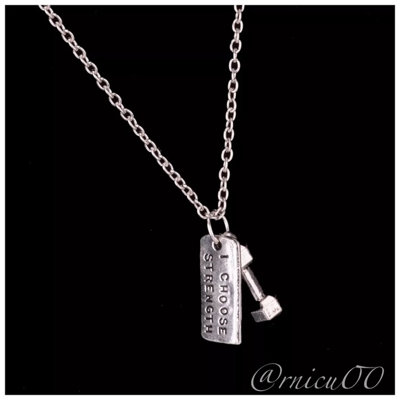 1 Left!🌟Barbell Choose Strength Pendant Necklace! - Picture 3 of 4