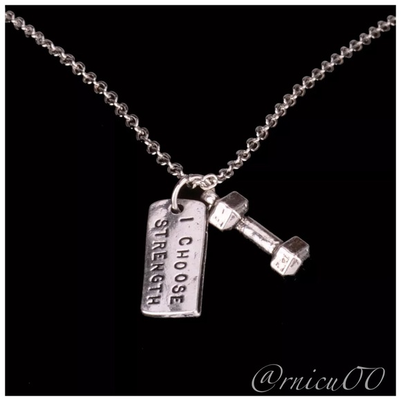 1 Left!🌟Barbell Choose Strength Pendant Necklace! - Picture 4 of 4
