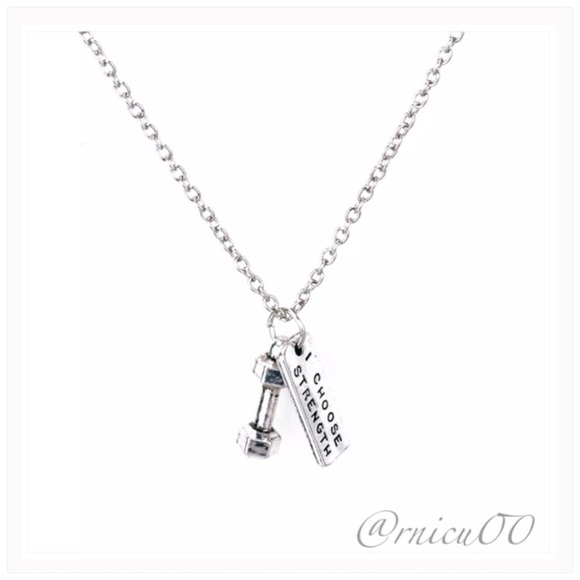1 Left!🌟Barbell Choose Strength Pendant Necklace! - Picture 2 of 4