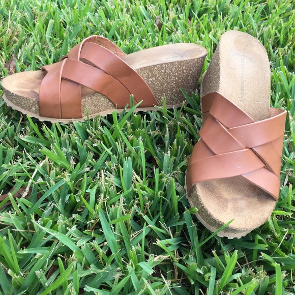 Leather / cork  sandals *Made in Italy*