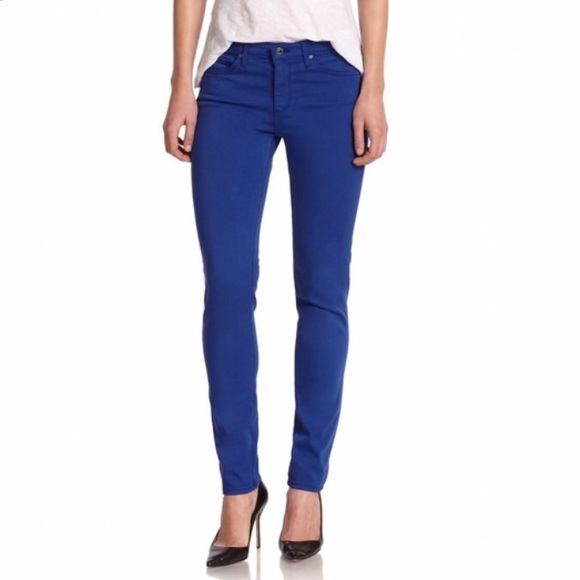 AG Blue Mid Rise Cigarette Skinny Jeans 27
