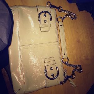 Beige Patent Leather Purse