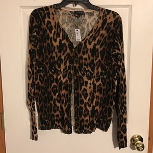 NWT The Limited leopard print cardigan size L