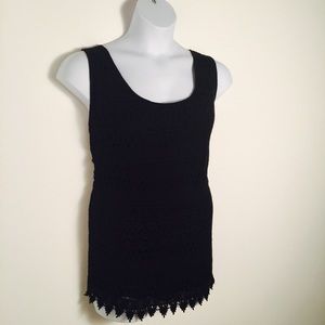 🔮NWOT Plus Size Ava & Viv Black Knitted Tank Top