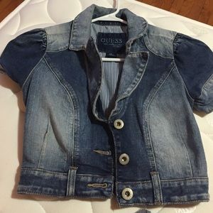 Short sleeve denim vest