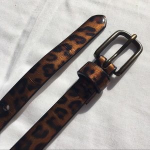J. Crew Skinny Leopard Print Belt