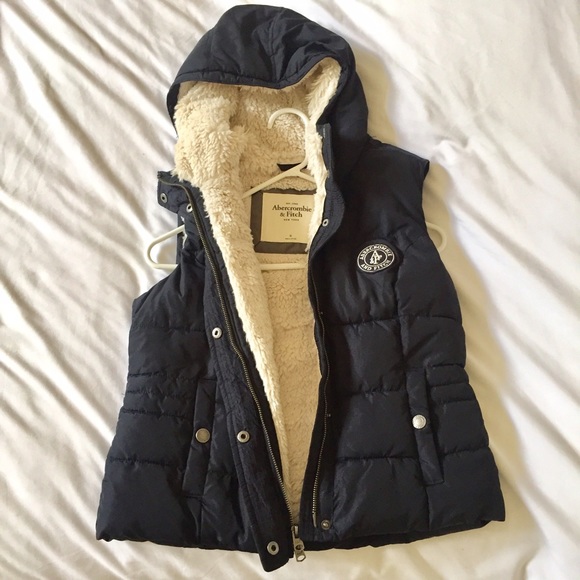 Navy Abercrombie & Fitch Varsity Vest