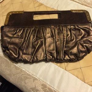 BCBG Gold evening bag