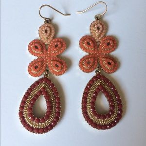 Stella & Dot Capri Chandelier Earrings in Coral