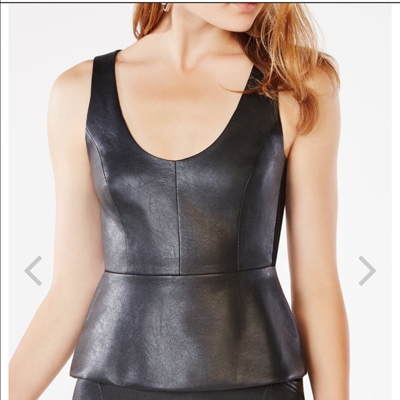 BCBG Claudiana Peplum Black Top 24 HOUR SALE - Picture 1 of 2