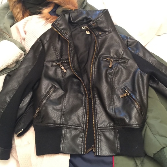 Motor leather jacket.