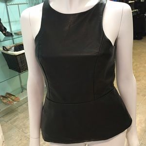 Express Leather Peplum Top