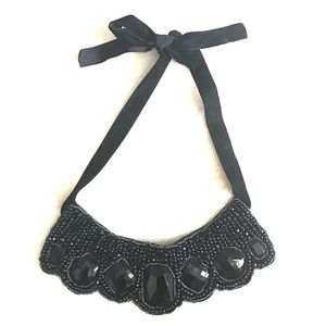 BCBG Black Stone Bib Necklace