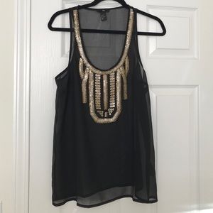 H&M sheer embellished tank