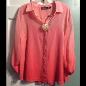 Brand New Pink Button Up Shirt.