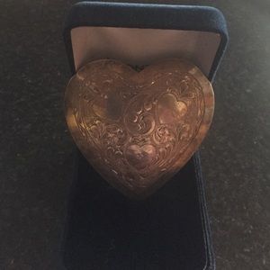 Mexican silver heart belt buckle