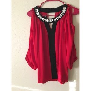 Red & black dress shirt!