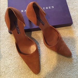 Ralph Lauren Purple Label Honey Suede heels