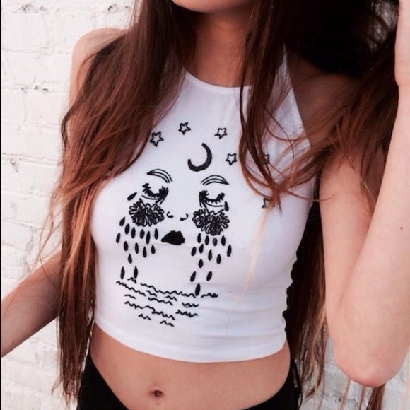 Brandy Melville crying moon halter top - Picture 1 of 4
