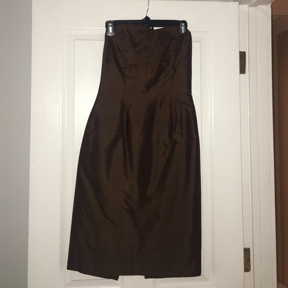 Chocolate brown strapless dress