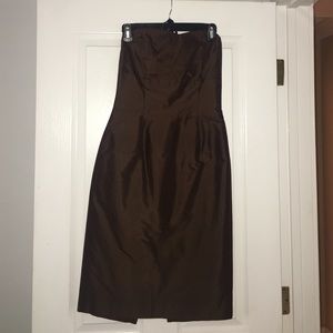 Chocolate brown strapless dress