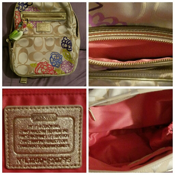 Coach Handbags - Coach Poppy Daisy Applique Backpack F20795