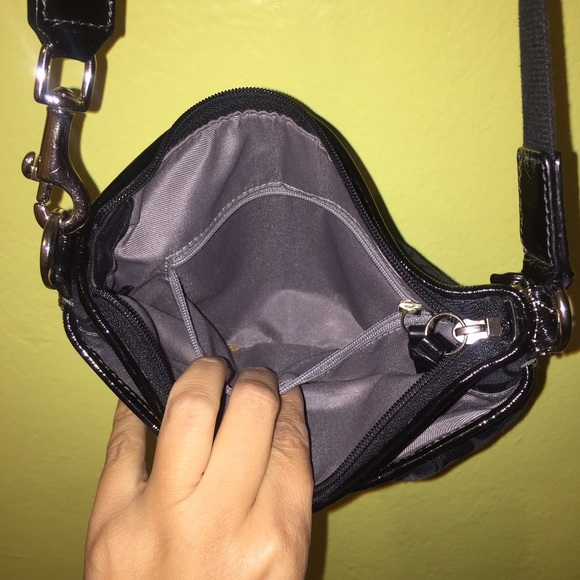 Coach Signature Black Pleated Swingpack - Picture 3 of 4