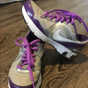 Purple and gray Nikes