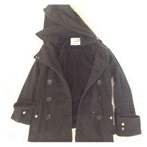 Black cotton jacket with buttons