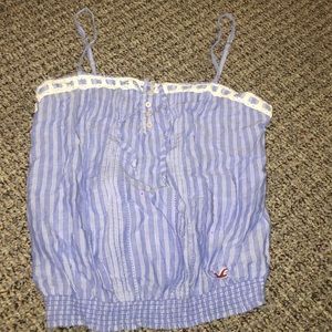 Hollister Blue scrunch tank top
