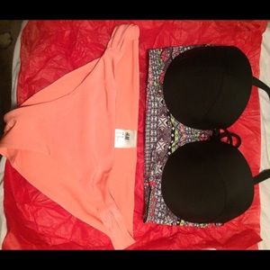 Size 36DD longline bikini top and size 10 bottoms