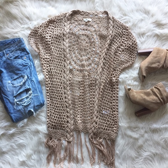 Large Tan Umgee Knit Shrug