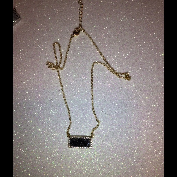 Black crystal pendant necklace