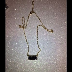 Black crystal pendant necklace