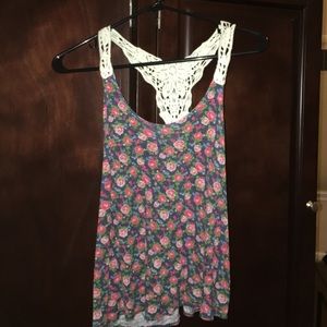 floral , crochet tank top