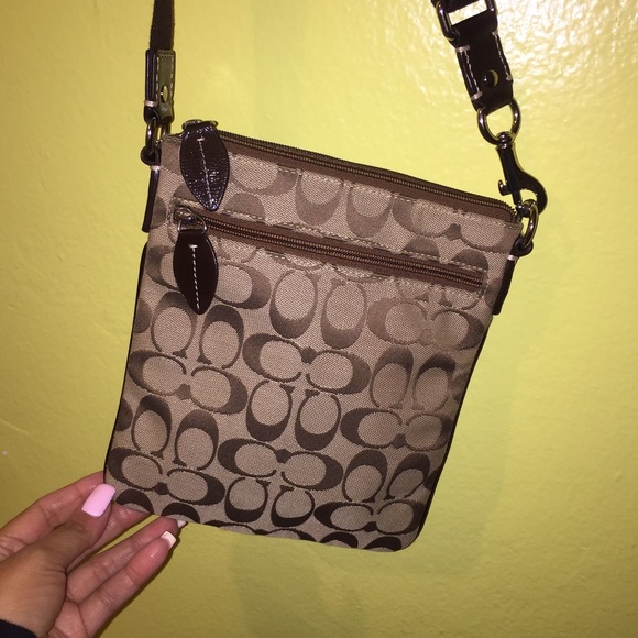 Coach Brown/Tan Signature Cross-body - Picture 3 of 4