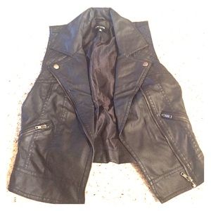 Faux leather vest