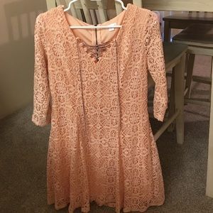 Peach lace dress