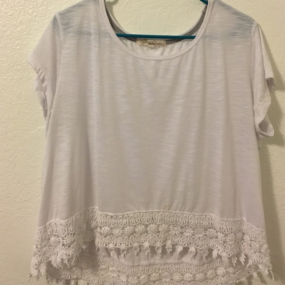 White lace crop top