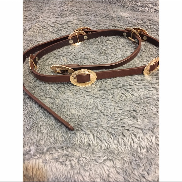 Free People Accessories - Brown + gold buckled belt