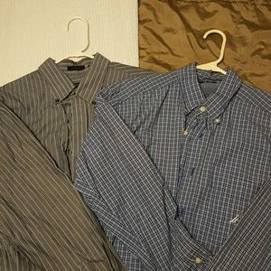 Lot of 6 various brand men's button down shirts.