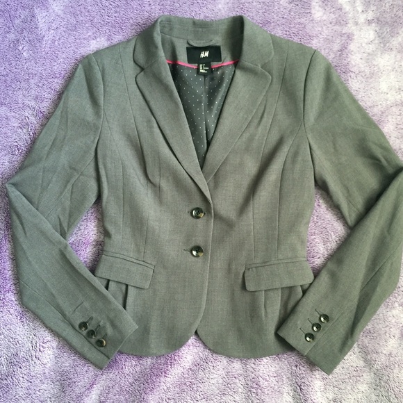 Gray Fitted H&M Blazer