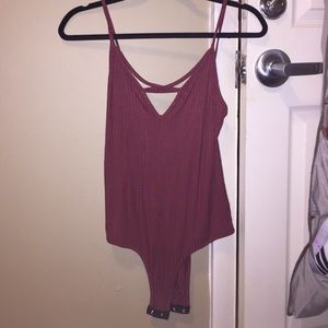Maroon body suit