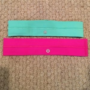 Lululemon pink & green headbands