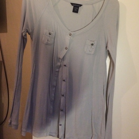 Grey long sleeve button up