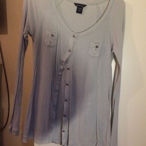 Grey long sleeve button up