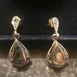 JC 925 silver abalone pierced earrings