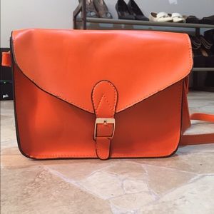 Orange cross body purse