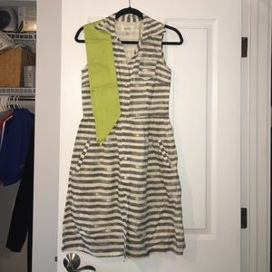 Gray & white striped anthropologie dress