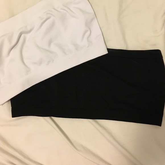 Black and white bandeau bras